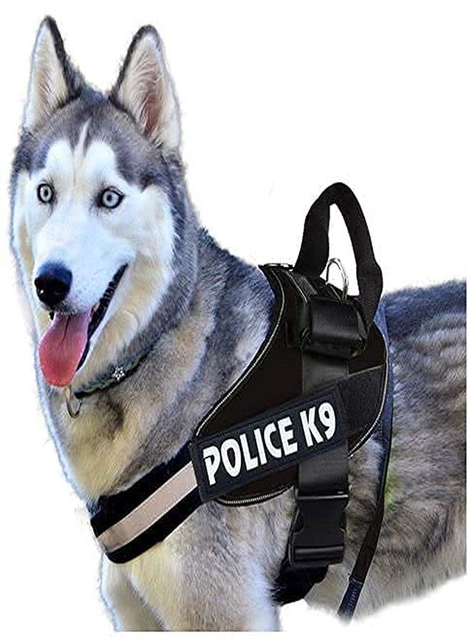 KittuPet Dog K9 Police Harness Dog Vest with Hook and Loop Straps and Handle and Adjustable (Large, Blue) - Image 2